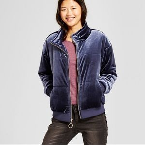 Blue Velvet Puffer Jacket